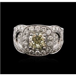 18KT White Gold 3.43ctw Fancy Yellow Diamond Ring