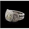 Image 2 : 18KT White Gold 3.43ctw Fancy Yellow Diamond Ring