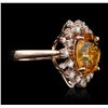 Image 2 : 14KT Rose Gold 5.63ct Citrine and Diamond Ring