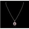 Image 1 : 14KT Two-Tone Gold 1.53ct Ruby and Diamond Pendant With Chain