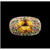 Image 1 : 14KT Yellow Gold 4.44ct Citrine, Multicolor Sapphire and Tsavorite Ring