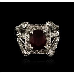 14KT White Gold 2.31ct Ruby and Diamond Ring