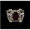 Image 1 : 14KT White Gold 2.31ct Ruby and Diamond Ring