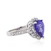 Image 2 : 14KT White Gold 3.14ct Tanzanite and Diamond Ring
