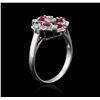 Image 3 : 14KT White Gold 1.06ctw Ruby and Diamond Ring