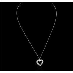 10KT White Gold 0.50ctw Diamond Heart Pendant With Chain