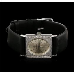 Gents Jules Jurgensen 14KT White Gold Diamond Wristwatch