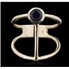 Image 1 : 14KT Yellow Gold 0.55ct Sapphire Ring