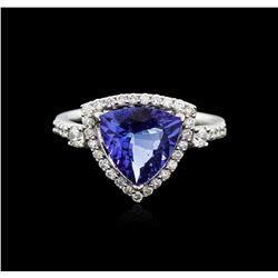 18KT White Gold 4.41ct Tanzanite and Diamond Ring