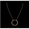 Image 1 : 14KT Yellow Gold 0.20ctw Sapphire and Diamond Pendant With Chain