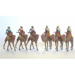 Britains set 193 Arabs of the Desert, 1916-41, six Arabs on camels, three in blue jackets, two in...