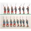 Image 1 : Britains set 141 Infanterie de Ligne, two versions marching at the slope, seven troopers in blue-...