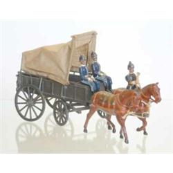 Britains set 146 Royal Army Service Corps, circa 1925, supply wagon (now with tilt) in fumed meta...