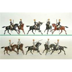 Britains set 135 Japanese Cavalry, pre-war, two sets, early version with light blue jackets and s...