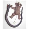 Image 1 : A Swiss carved pine bear with pull- cord jointed limbs (6.25ins) and a carved wood snake with ope...