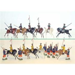 Britains Indian Army, set 47 Skinner's Horse, four sowars and trumpeter, set 66 13th Duke of Cona...