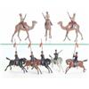 Image 1 : Britains set 123 Bikanir Camel Corps, pre-war, three riders formerly cast to camels, moulded tail...