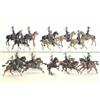 Image 1 : Britains Hussars, pre-war, set 8 4th Hussars, four troopers with swords, and trumpeter, set 13 3r...