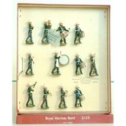 Britains set 2153 Royal Marines Band, 1957-60, drum major and eleven instrumentalists, (excellent...