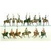 Image 1 : Britains set 23 5th Royal Irish Lancers, 1925-31, three at the halt, and officer with tin sword,...