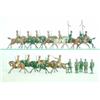 Image 1 : Britains set 47 1st Bengal Cavalry, circa 1910, nine troopers with swords, trumpeter on grey, (po...