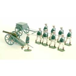 Rare Britains set 79 Royal Navy Landing Party, team of eight blue-jacket sailors, rare with white...