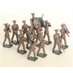 Britains set 1920 Band of the Line, service dress, 1934-41, full- trousers, twelve including drum...