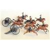 Image 1 : Britains set 39 Royal Horse Artillery Gun Team, at the gallop, circa 1925, collar harnessing, six...