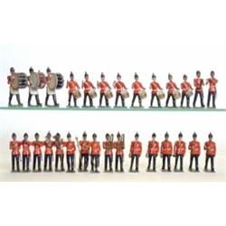 Britains from set 27 Band of the Line, composite, pre-war, and related figures from other sets, t...