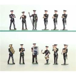 Britains set 1301 USA Military Band, 1934-41, twelve instrumentalists including drum major, khaki...