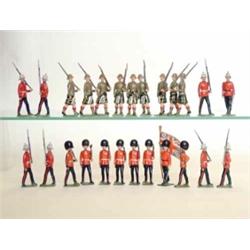 Britains set 1901 Capetown Highlanders, post-war, eight marching at the slope and officer, pre-wa...