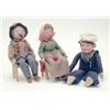Image 1 : A pair of seated cloth figures, Grandpa with hat and pipe, Grandma wearing scarf (9ins) together...