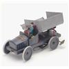Image 1 : A Victor Bonnet & Cie tinplate and clockwork side-tipping wagon, French, circa 1920, lithographed...