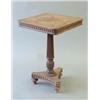 Image 1 : A Regency rosewood square top occasional table with square and bead moulded frieze on fluted tape...