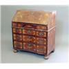 Image 1 : A 19th century Dutch walnut and marquetry bureau, inlaid with flowers, batswings and paterae, the...
