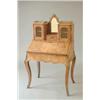 Image 1 : A Victorian inlaid walnut bonheur du jour with central mirror flanked by two glazed doors over a...