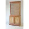 Image 1 : An early 19th century mahogany bookcase with moulded and Greek key cornice, large single glazed d...