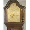 Image 1 : An Edwardian mahogany 8-day chiming longcase clock, the arched silvered dial with gilt fretwork,...