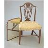 Image 1 : A George III mahogany single chair, the channelled frame with domed back rail and pierced vase sp...