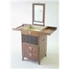 Image 1 : A George III mahogany rectangular washstand, with divided hinged top, the front with tambour fron...