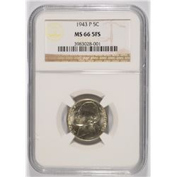 1943-P SILVER JEFFERSON NICKEL NGC MS-66 FS
