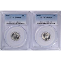 ( 2 ) 1944-S MERCURY DIMES, PCGS MS-65 FULL BANDS
