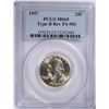 Image 1 : 1957 WASHINGTON QUARTER, TYPE-B REVERSE FS-901, PCGS MS-65