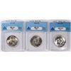 Image 1 : ( 3 ) 1955 FRANKLIN HALF DOLLARS, ANACS MS-64 FBL