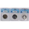 Image 1 : ( 3 ) ANACS PROOF-66 FRANKLKIN HALF DOLLARS: 1957, 1958 & 1960