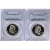 Image 1 : ( 2 ) 1963 FRANKLIN HALF DOLLARS, PCGS PROOF-65 DEEP CAMEO!
