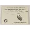 Image 3 : 2014 U.S. MINT BASEBALL HALL OF FAME UNCIRCULATED HALF DOLLAR, ORIG. PACKAGING