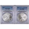 Image 1 : 2002 & 2003 AMERICAN SILVER EAGLES, PCGS MS-69