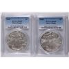 Image 1 : 2005 & 2006 AMERICAN SILVER EAGLES, PCGS MS-69
