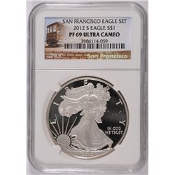 2012-S $1.00 AMERICAN SILVER EAGLE, NGC PROOF-69 ULTRA CAMEO